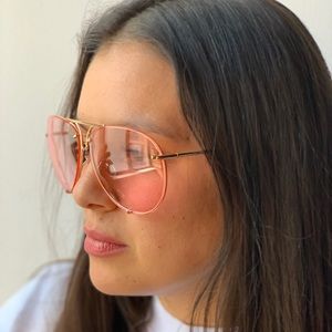 Rose Tinted clear frame glasses